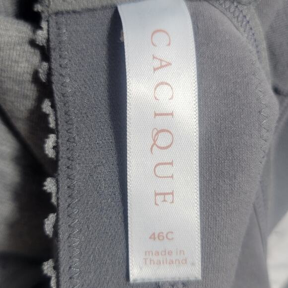Cacique Unlined Full Coverage No Wire Bras Set of 3 Black Grey Size 46C - Picture 16 of 16